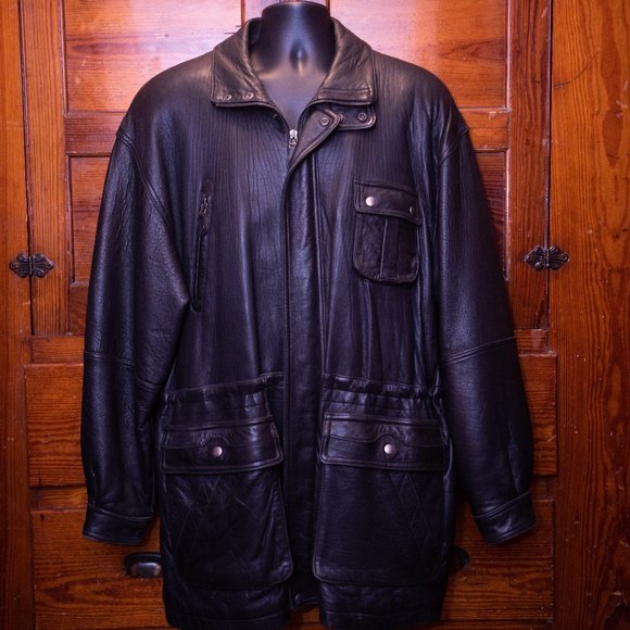 Colebrook L mid-length leather coat